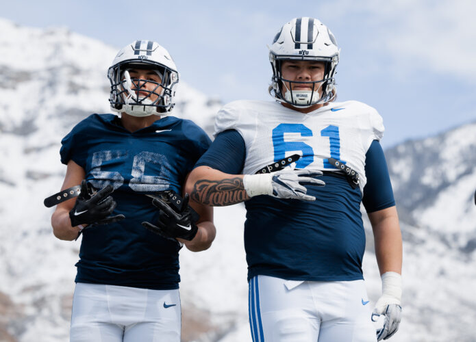 Back in the lab BYU football mixing new team chemistry during spring
